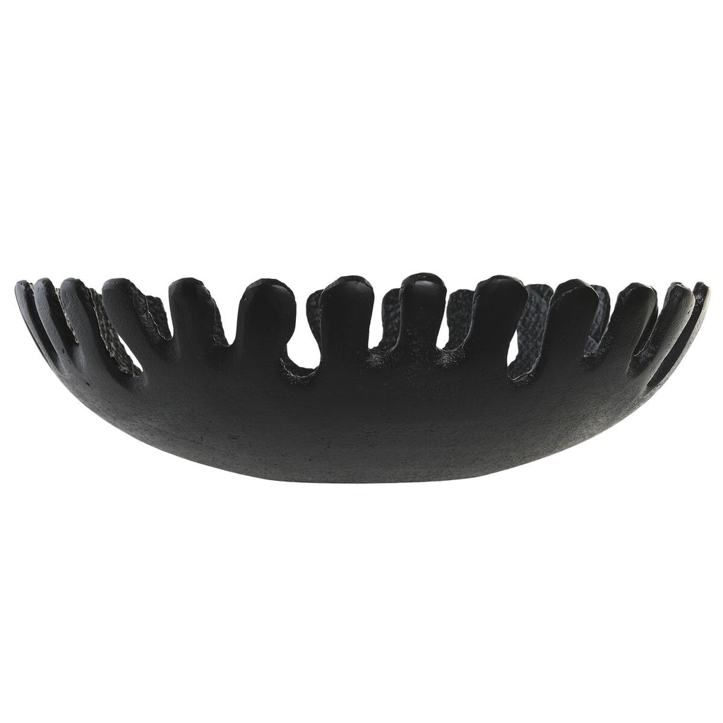 Centerpiece DKD Home Decor Black Golden Aluminium 32 x 32 x 9 cm (2 Units)