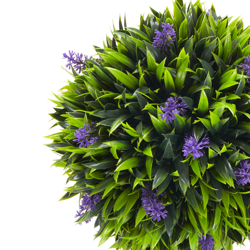 Set of 2 Artificial Lavender Flower Plants with Trunk and Pot, 60 cm Height, Green