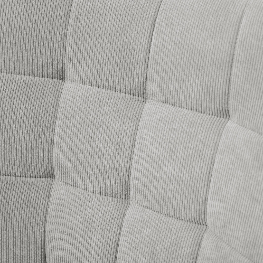 Armchair with Footstool, High Back, Wooden Legs and Corduroy Velvet Fabric, for Living Room Bedroom, Grey