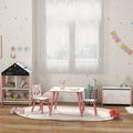 Kids Table and Chairs Set, Children's Table with 2 Chairs, Animal Print for Pink Bedroom